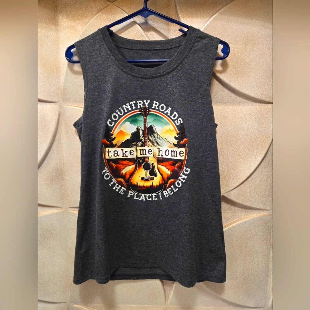 Women's Muscle Tee Shirt Size Small Gray